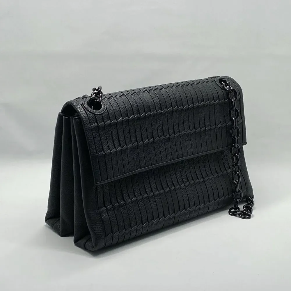 Nancy Gonzalez Madison Woven Leather Shoulder Bag